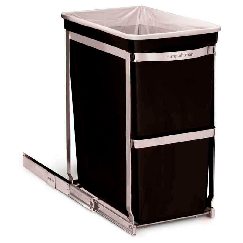 Simplehuman Pull-Out inbouwafvalemmer 30 liter zwart