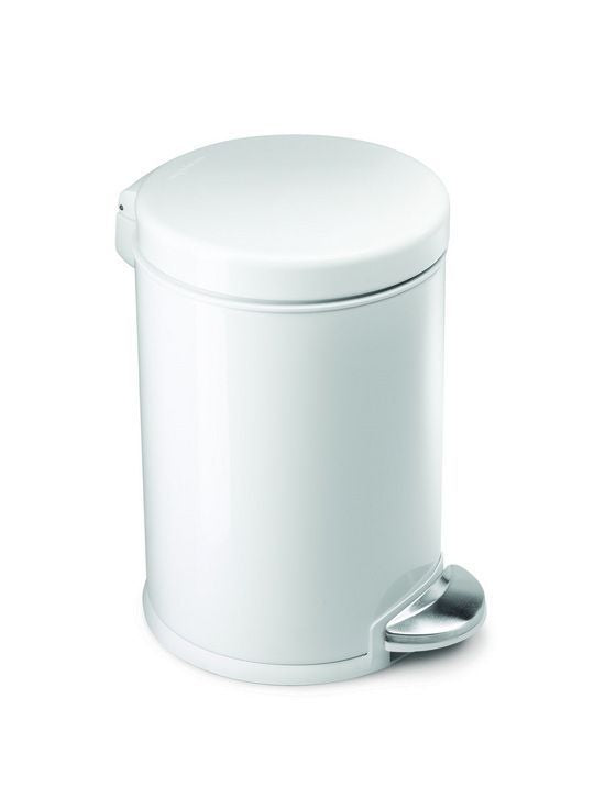 Simplehuman Round pedaalemmer 4,5 liter wit