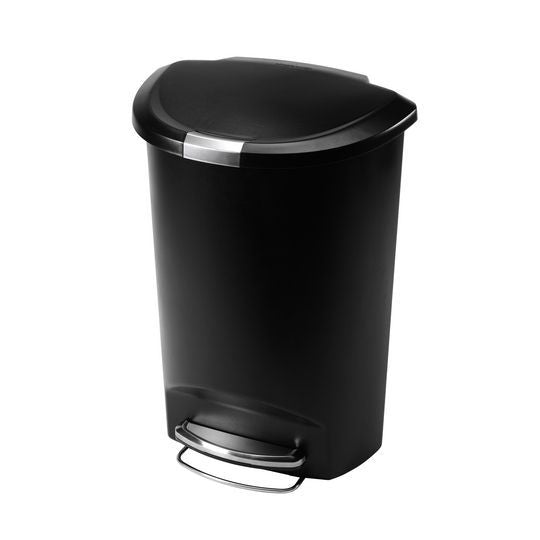 Simplehuman afvalemmer half rond 50 liter zwart