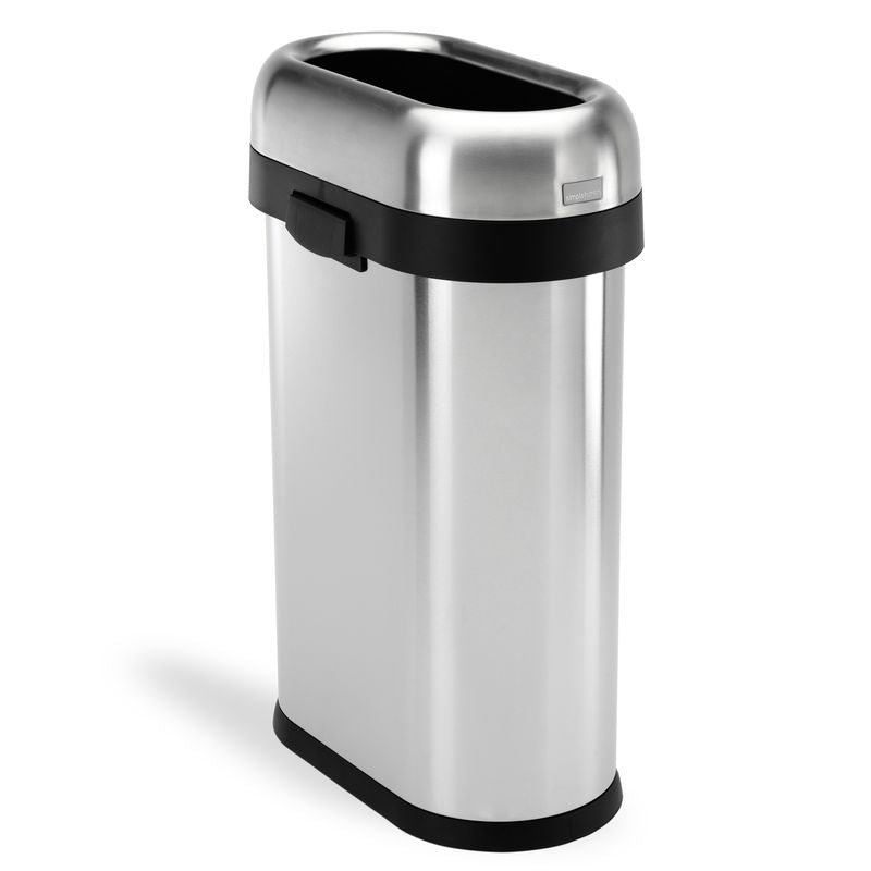 Simplehuman Bullet Open Slimline afvalemmer 50 liter mat RVS