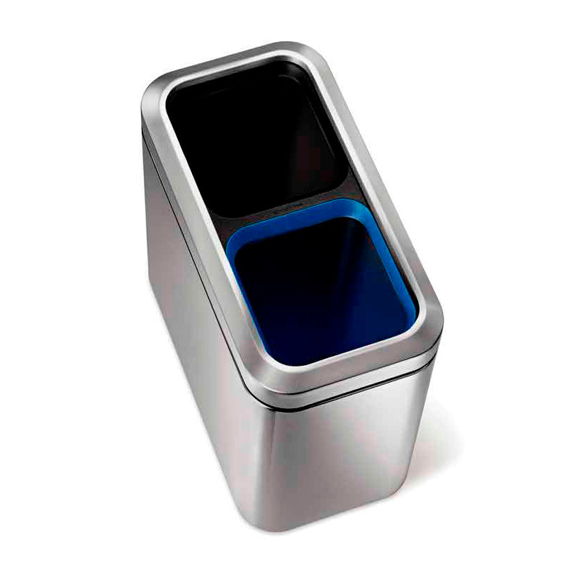 Simplehuman Slim Open Recycler 2x10 liter mat RVS