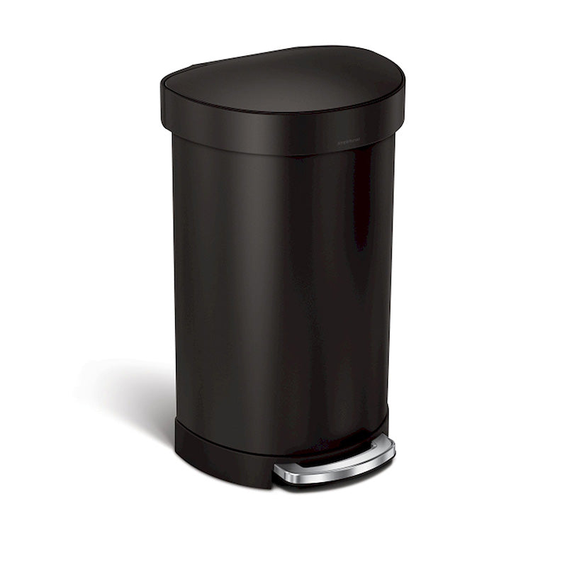 Simplehuman Liner Pocket afvalbak half rond 45 liter zwart