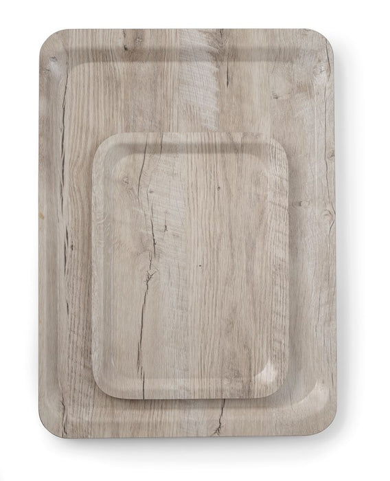 Melamine tray with wood print