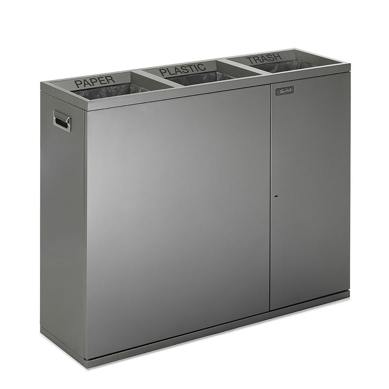 Janibell afvalscheidingsstation 3x75,7 liter metallic zilver