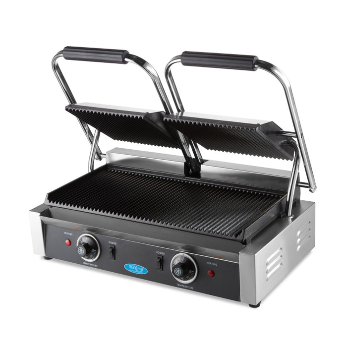 Contactgrill - Gegroefd - Dubbele Grillplaat - 2 x 22 cm