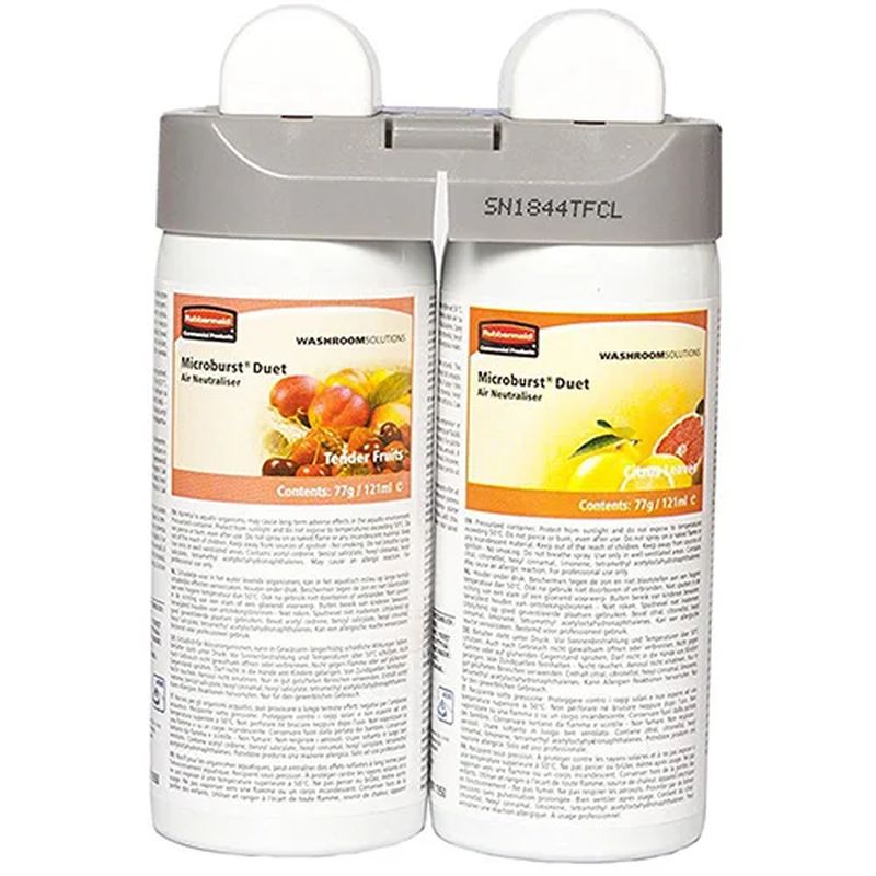 Rubbermaid Microburst Duet navulling Tender Fruit & Citrus Leaves 4 x 2 x 121 ml, 4 x  2 x 121 ml