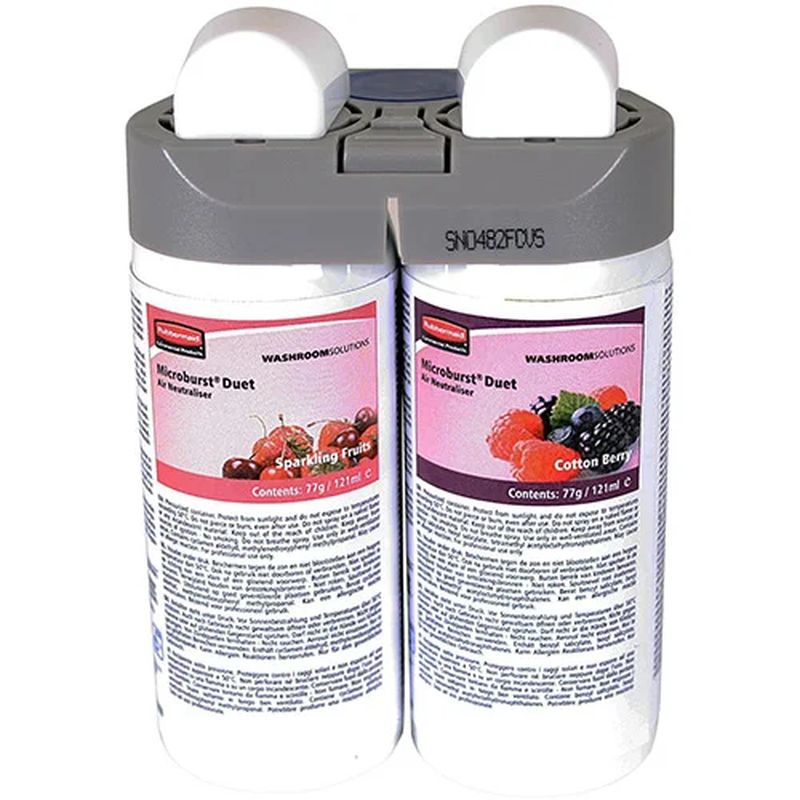 Rubbermaid Microburst Duet navulling Sparkling Fruits & Cotton Berry 4 x 2 x 121 ml, 4 x 2x121 ml