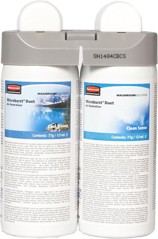 Rubbermaid Microburst Duet navulling Clean Sense & Cool Breeze 4 x 2 x 121 ml, 4 x 2x121 ml
