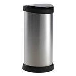 Curver Push Bin Decobin 40 liter zilver/zwart
