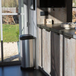 Curver Push Bin Decobin 40 liter zilver/zwart