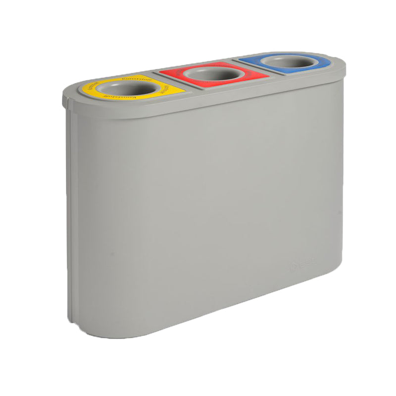 Triomf afvalscheidingsunit 3x45 liter licht grijs