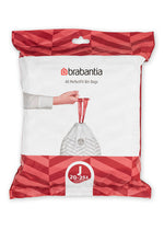 Brabantia PerfectFit afvalzak met trekbandsluiting 20-25 liter code J, 40 stuks wit, 1 x 40 stuks
