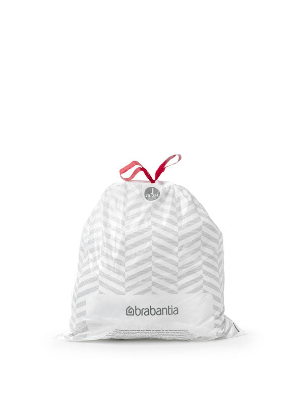 Brabantia PerfectFit afvalzak met trekbandsluiting 20-25 liter code J, 40 stuks wit, 1 x 40 stuks