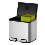 EKO Essential splitted Recycler pedaalemmer 15+15 liter mat RVS