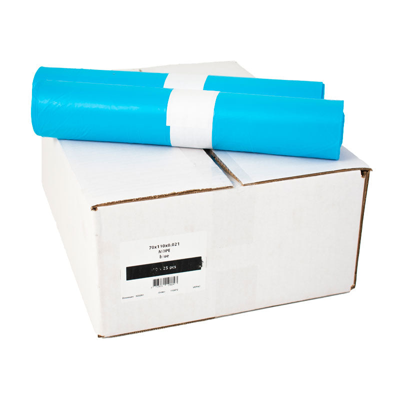 V-Part afvalzakken 70 x 110 cm 0,021 mm blauw, 15 x 20 stuks