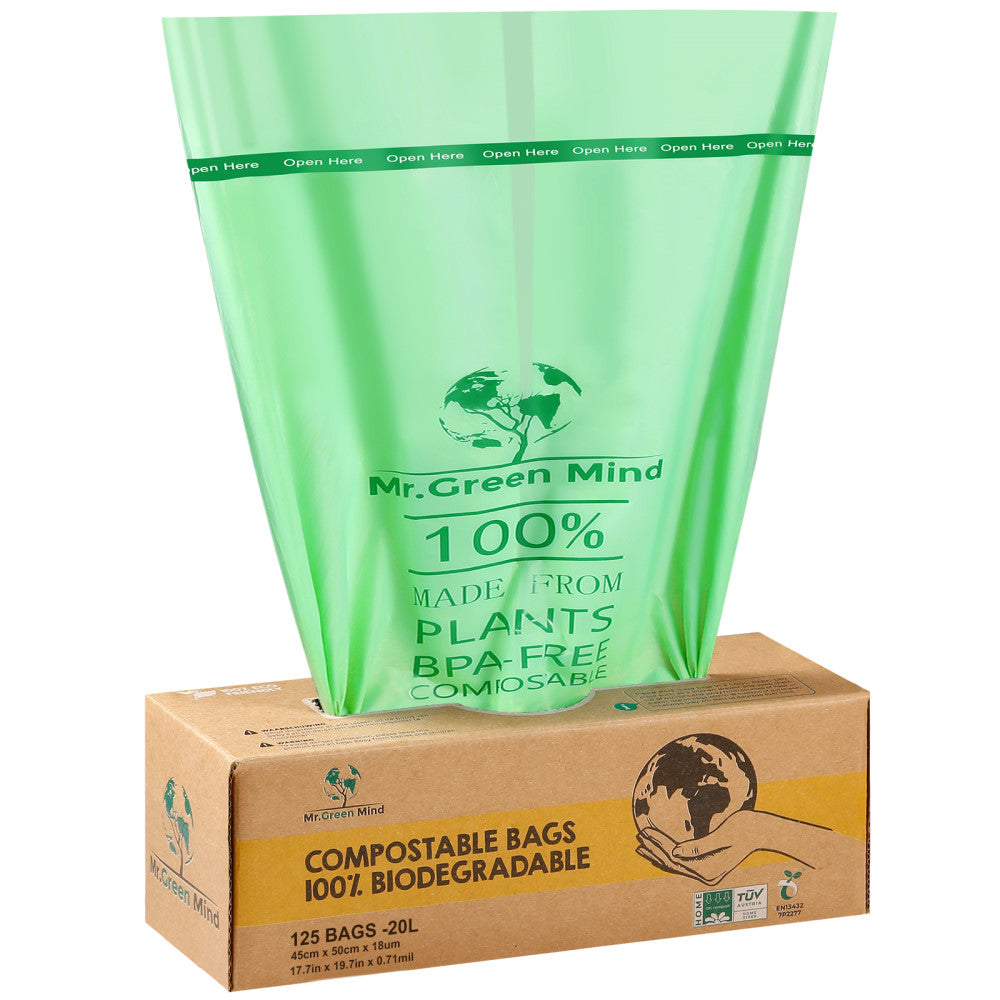 Mr. Green Mind biozakken 20 liter groen, 1 x 125 stuks