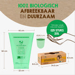Mr. Green Mind biozakken 20 liter groen, 1 x 125 stuks