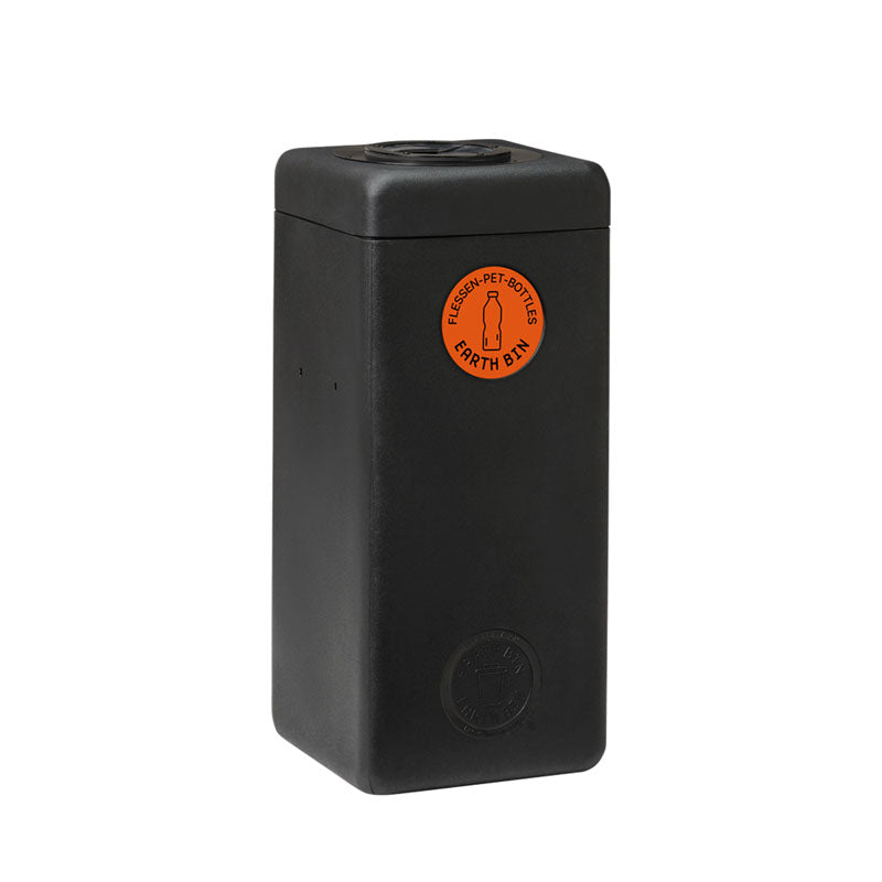 EarthBin afvalbak met rozet 60 liter zwart/oranje