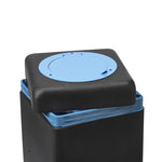 EarthBin afvalbak met klepdeksel 60 liter zwart met blauw klepdeksel