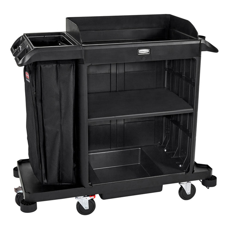 Rubbermaid compacte housekeeping-wagen zwart