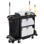 Rubbermaid compacte housekeeping-wagen zwart