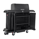 Rubbermaid grote housekeeping-wagen met kap en deuren zwart