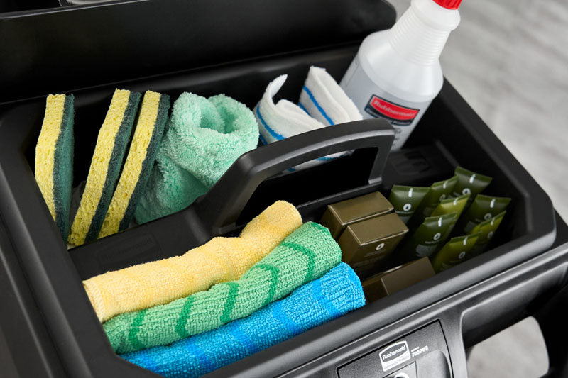 Rubbermaid schoonmaakcaddy zwart