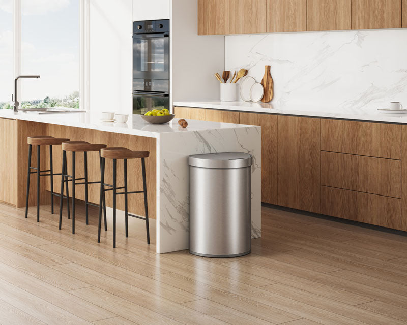 EKO Deluxe Shell Sensor Bin 65 liter mat RVS