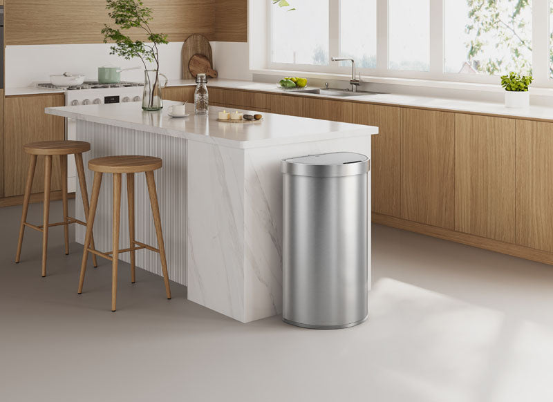 EKO Deluxe Shell Sensor Bin 80 liter mat RVS