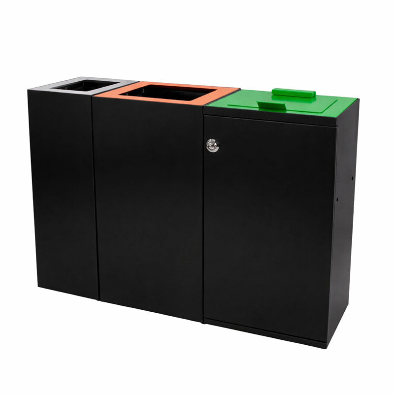 V-Part modulaire afvalscheidingsunit 90 liter mat zwart