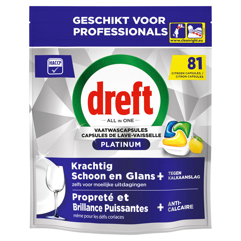 Dreft Professional Platinum vaatwastabletten citroen 3 x 81 stuks