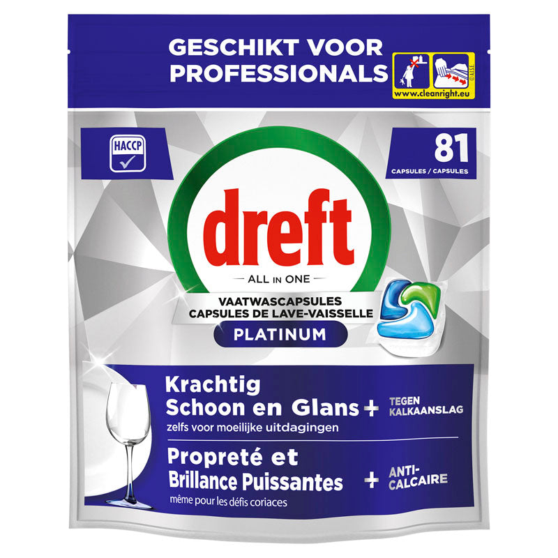 Dreft Professional Platinum vaatwastabletten regular 3 x 81 stuks