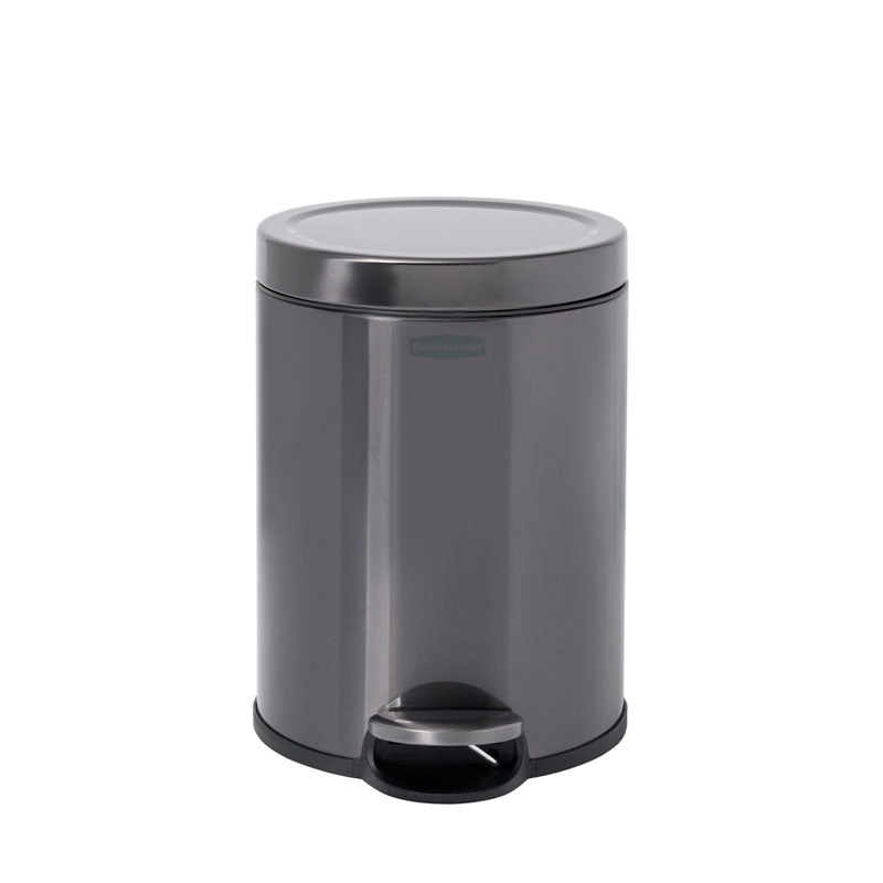 Rubbermaid ronde Step-On pedaalemmer 6 liter metallic grafiet