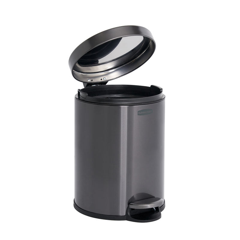 Rubbermaid ronde Step-On pedaalemmer 6 liter metallic grafiet