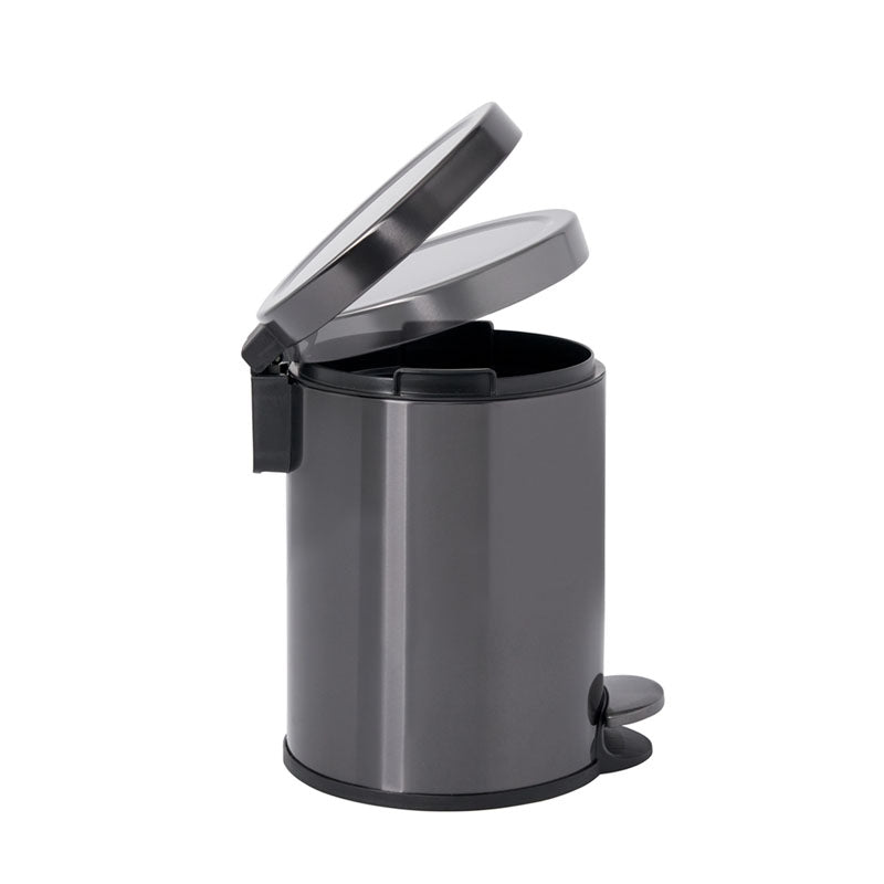 Rubbermaid ronde Step-On pedaalemmer 6 liter metallic grafiet