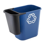 Rubbermaid rechthoekige afvalbak 26,6 liter blauw met recyclingsymbool