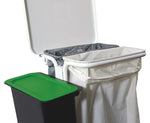 Saekko Boy afvalzakhouder met deksel 40 liter wit