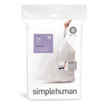Simplehuman afvalzakken 20 liter code D, 20 stuks wit, 1 x 20 stuks