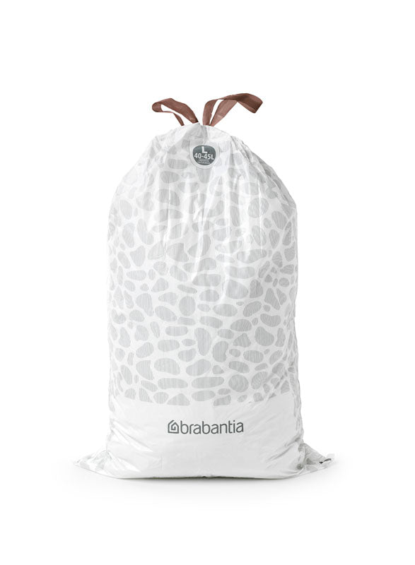 Brabantia PerfectFit afvalzak met trekbandsluiting 40-45 liter code L, 10 stuks wit, 1 x 10 stuks