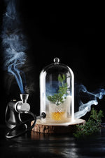 Glazen stolp met ventilatieopening