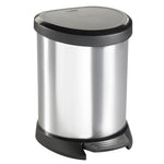Curver Decobin pedaalemmer 5 liter zilver/zwart
