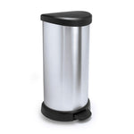 Curver Decobin pedaalemmer 40 liter zilver/zwart