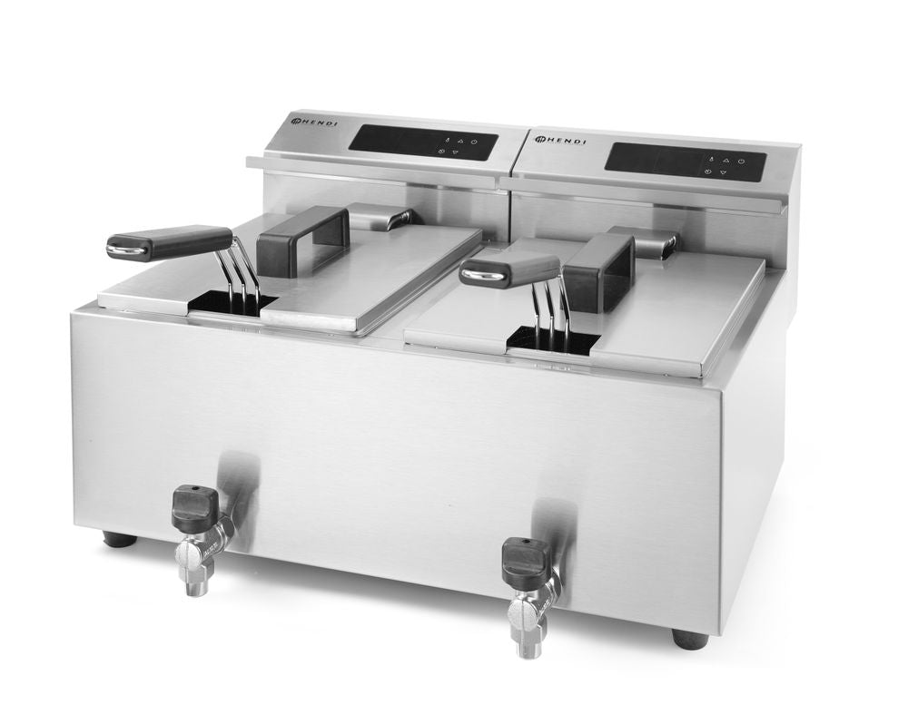 Friteuse Profi Line met aftapkraan digitaal - 2 x 8 l