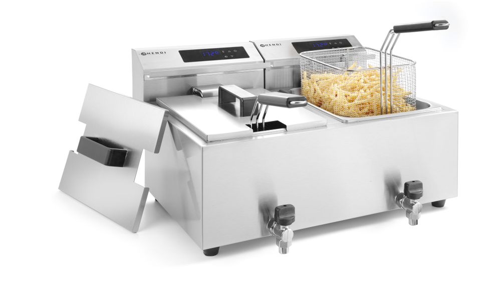 Friteuse Profi Line met aftapkraan digitaal - 2 x 8 l