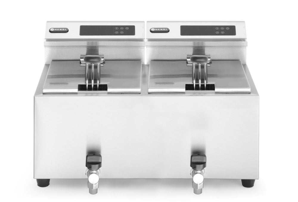 Friteuse Profi Line met aftapkraan digitaal - 2 x 8 l