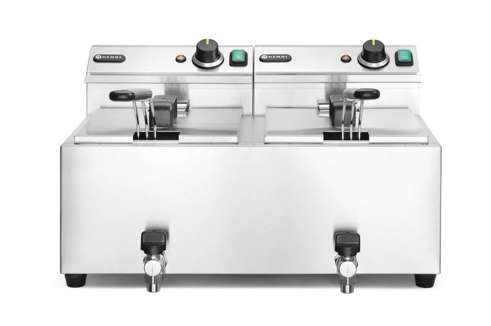 Friteuse Profi Line met aftapkraan - 2 x 8 l