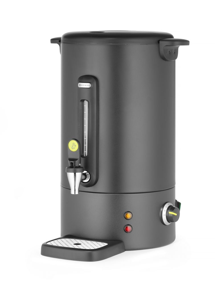 Verwarmde Drankendispenser | UNIQ (Design by Bronwasser) | Zwart | 16L | 30°C/100°C | 1.65kW (230V) | Enkelwandig | Lekbak | 357x380x502(h)mm
