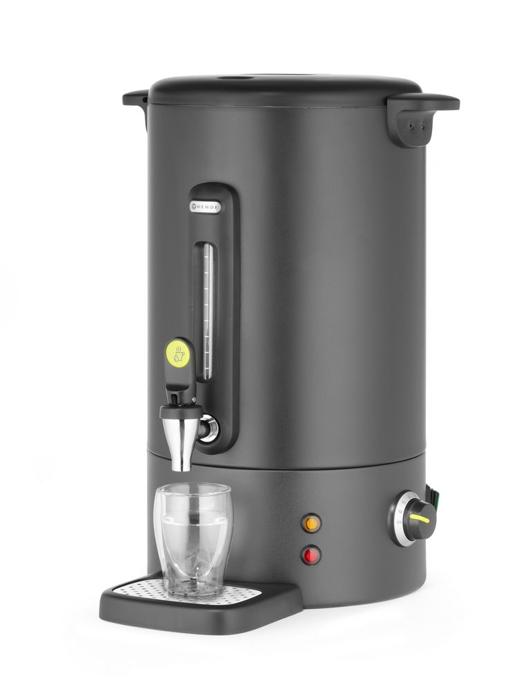 Verwarmde Drankendispenser | UNIQ (Design by Bronwasser) | Zwart | 16L | 30°C/100°C | 1.65kW (230V) | Enkelwandig | Lekbak | 357x380x502(h)mm