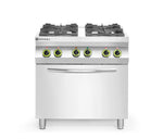 Gasfornuis 4-pits met convectieoven GN 1/1