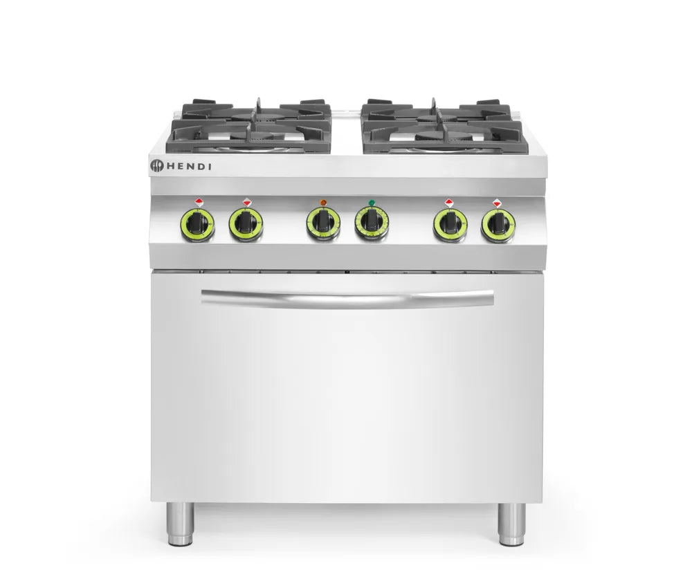 Gasfornuis 4-pits met convectieoven GN 1/1